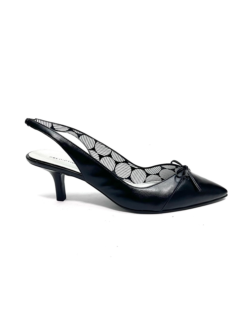 Vintage Y2K deadstock black vegan leather pointed toe slingback boe heel